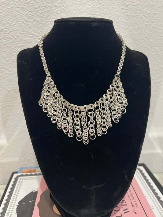 Silver Chainmaille Statement Necklace