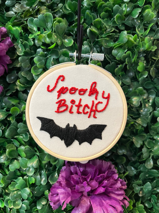 Spooky Bitch Mini Embroidery Hoop