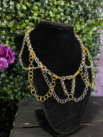 Gold and Silver Statement Necklace