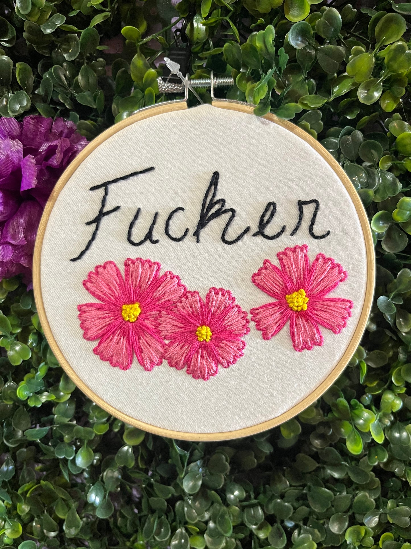 Fucker Profanity Embroidery Hoop