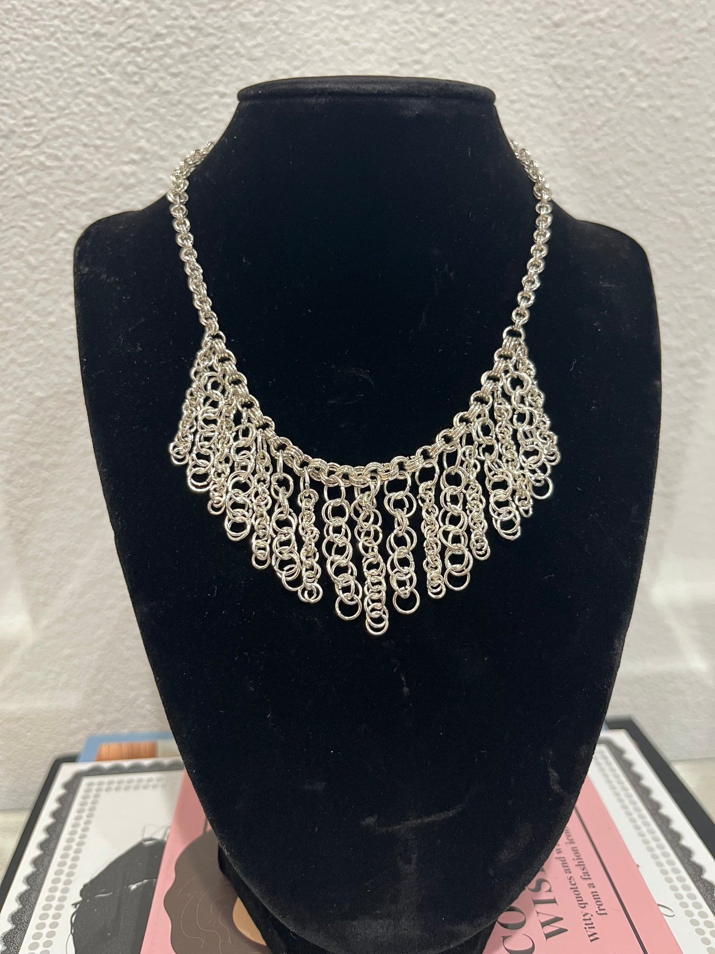 Silver Chainmaille Statement Necklace