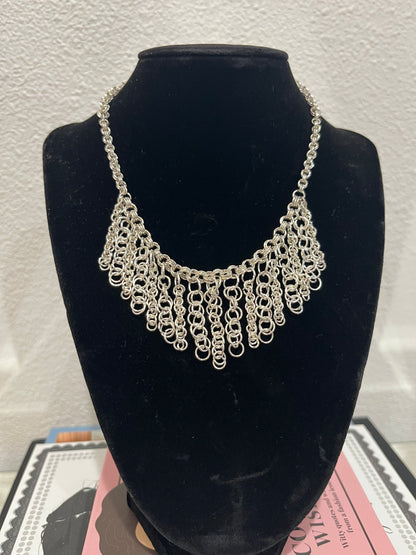Silver Chainmaille Statement Necklace