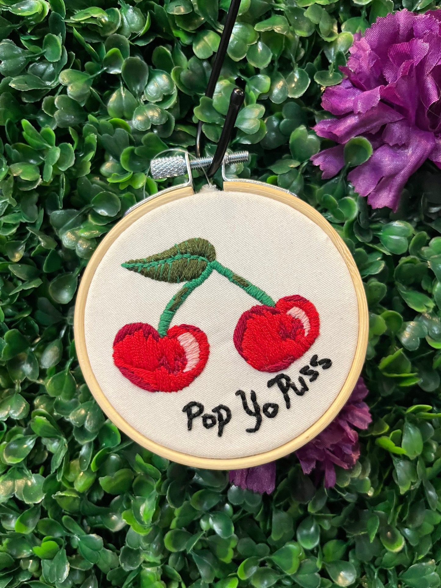 Pop Yo Puss Mini Embroidery Hoop