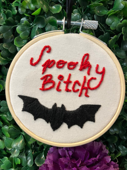 Spooky Bitch Mini Embroidery Hoop