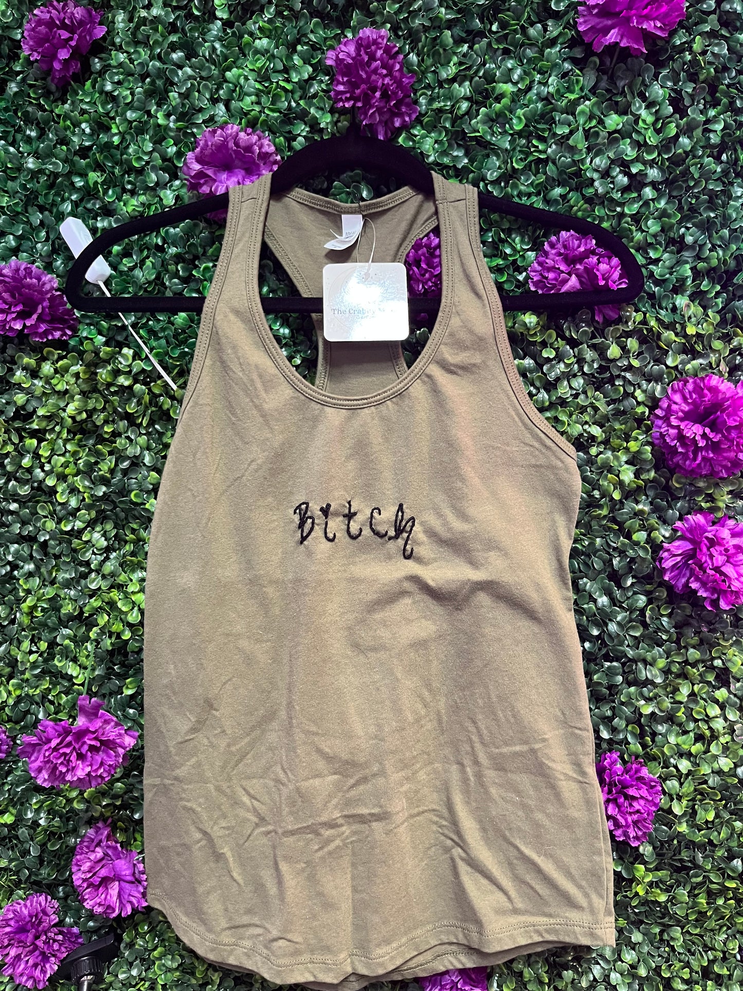 Bitch Tank Top - Olive Green
