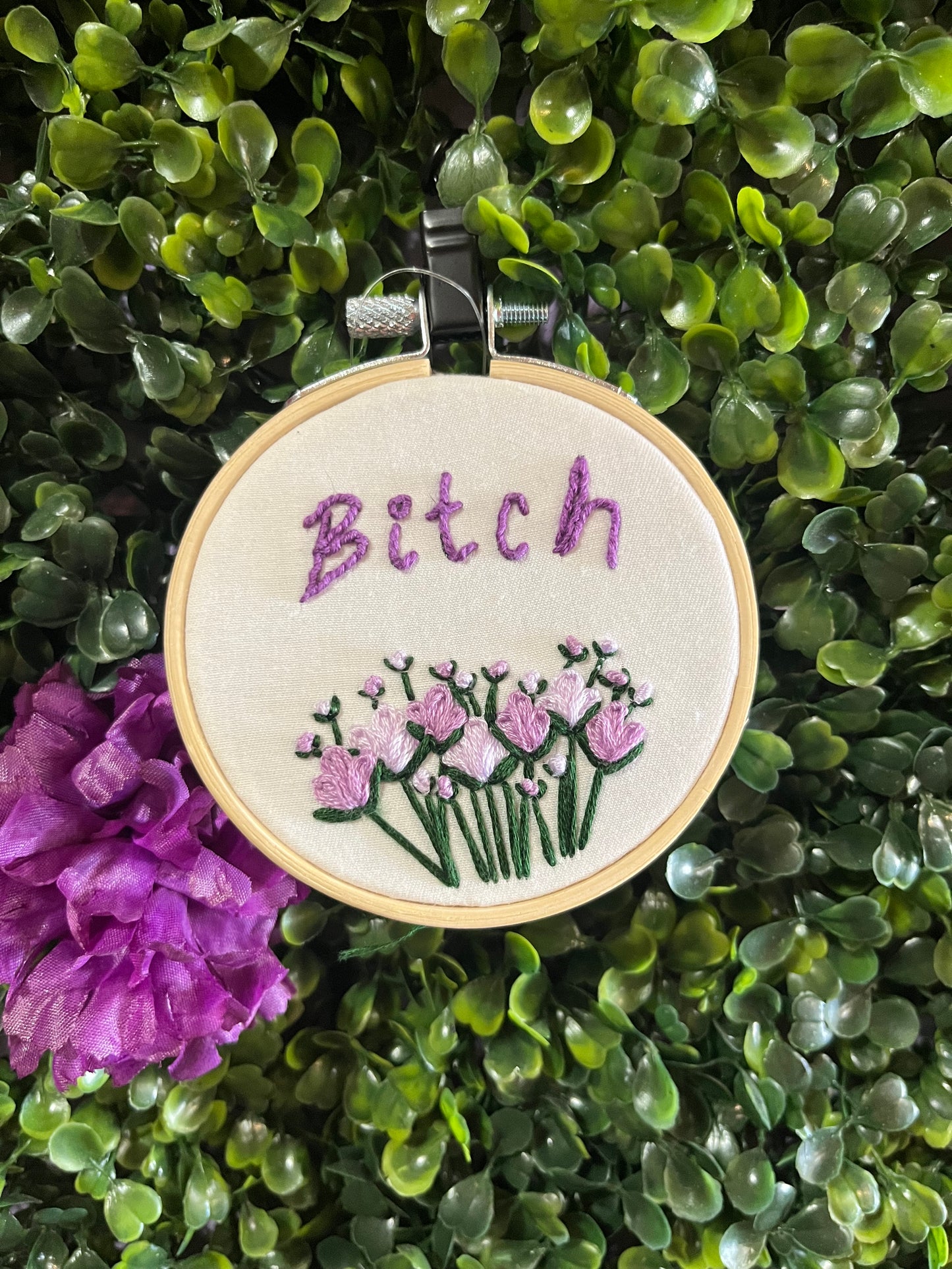 Bitch Mini Embroidery Hoop