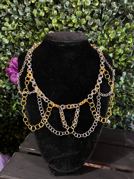 Gold and Silver Statement Necklace