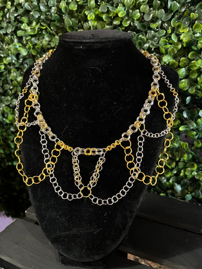 Gold and Silver Statement Necklace