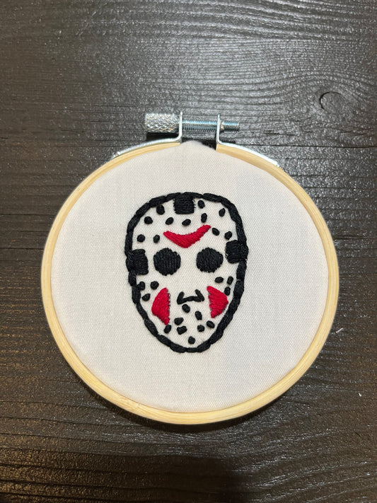 Friday The 13th Jason Mask Mini Embroidery Hoop
