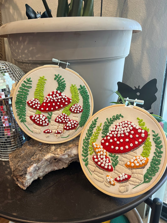 Mushrooms Embroidery Hoops