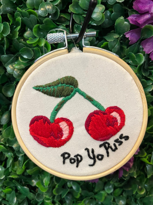 Pop Yo Puss Mini Embroidery Hoop