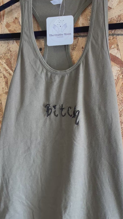Bitch Tank Top - Olive Green