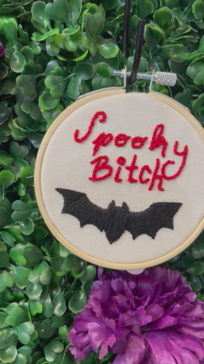 Spooky Bitch Mini Embroidery Hoop