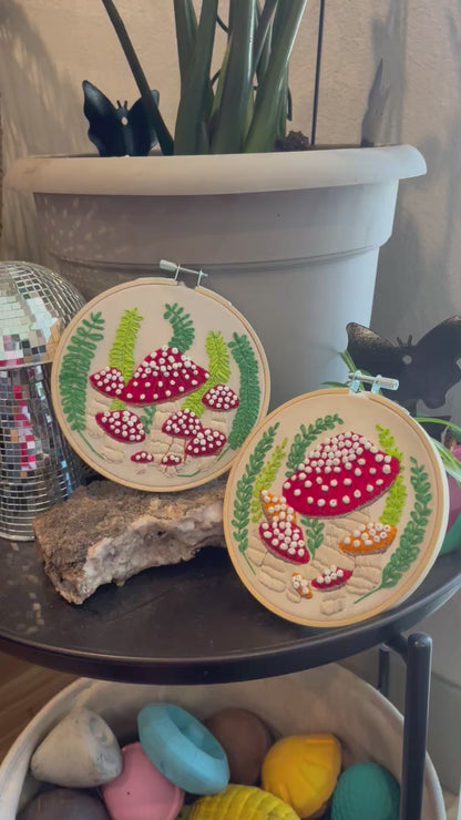 Mushrooms Embroidery Hoops