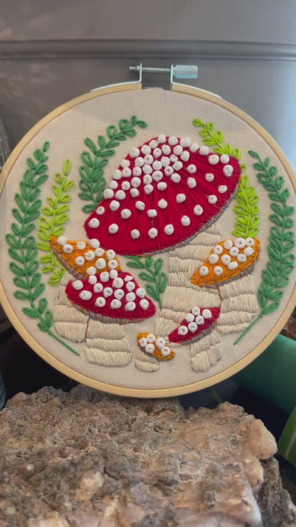 Mushrooms Embroidery Hoops